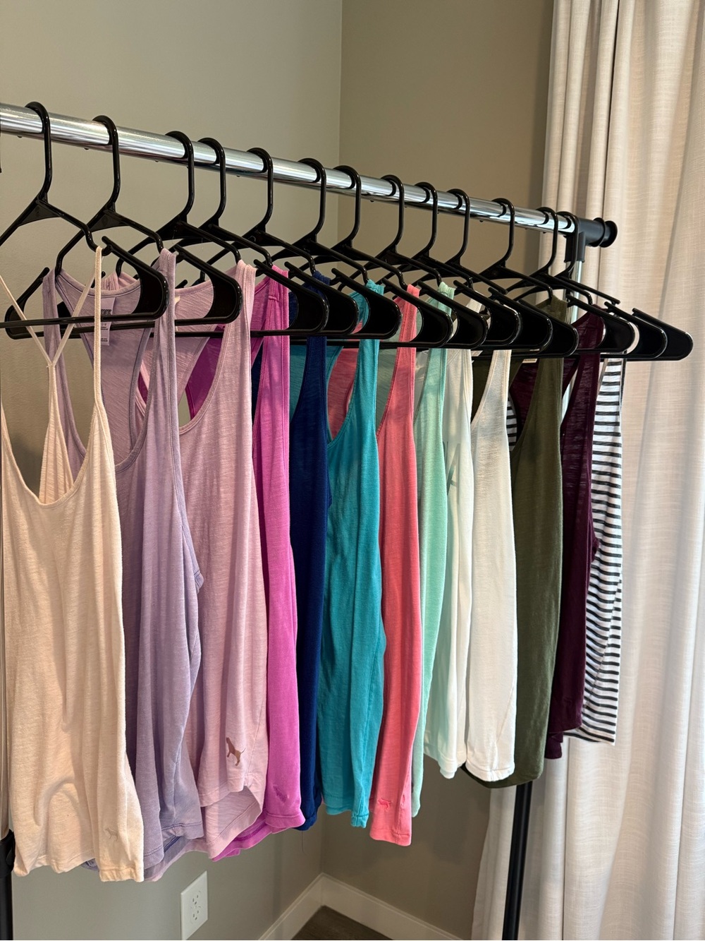 PINK Victoria's Secret Mixed Color Racerback Tank Tops